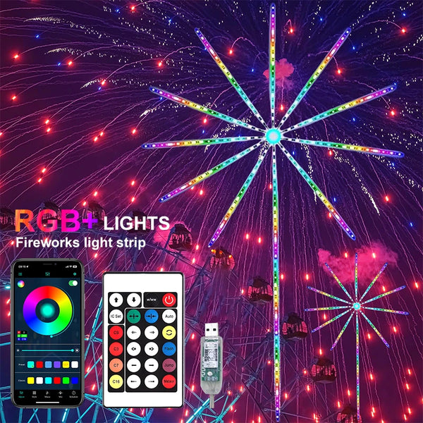 Luces LED Mágicas de Fuegos Artificiales