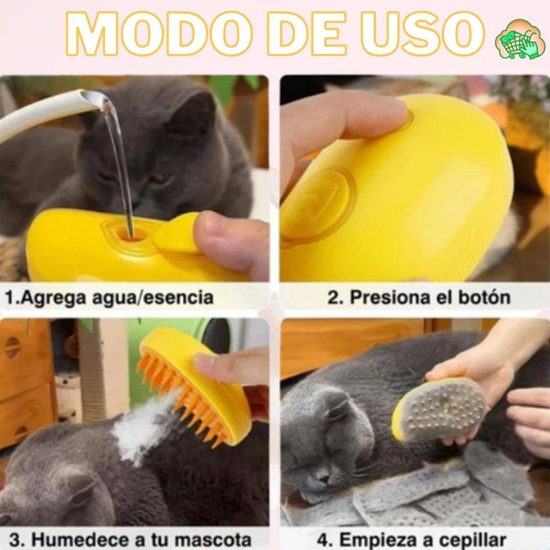 Cepillo Vaporizador Mascotas 3 en 1 - Instorepic™(OFERTA 2 X1)